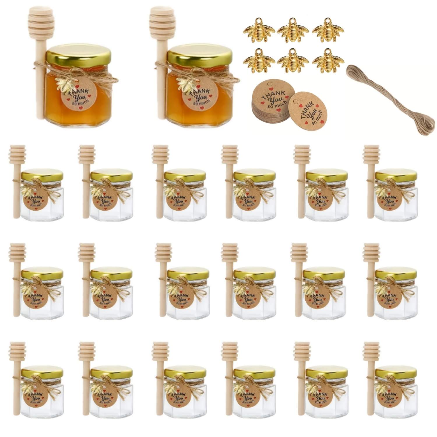 Lot-de-pots-a-miel-en-verre-picture-1
