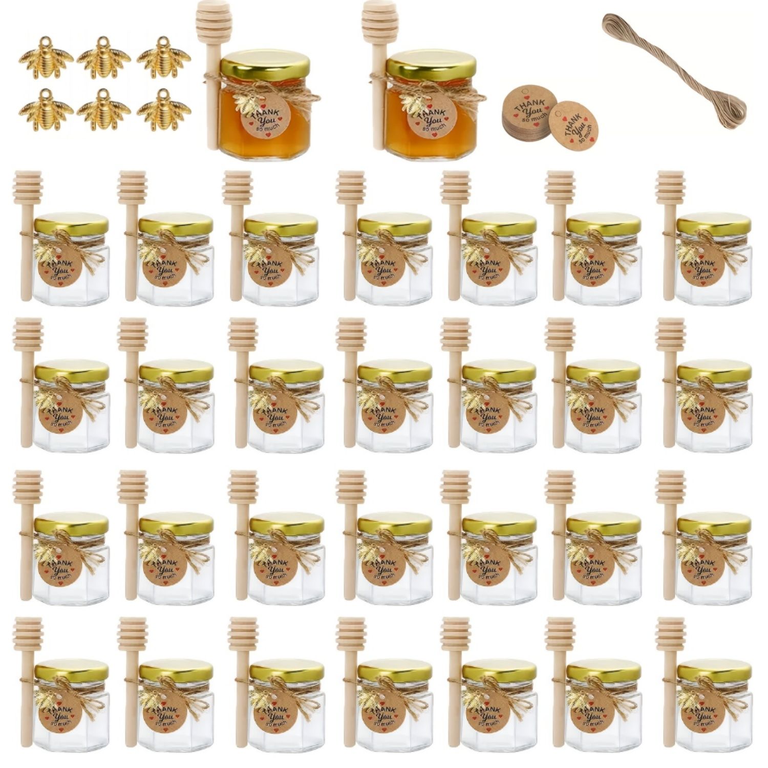Lot-de-pots-a-miel-en-verre-picture-5