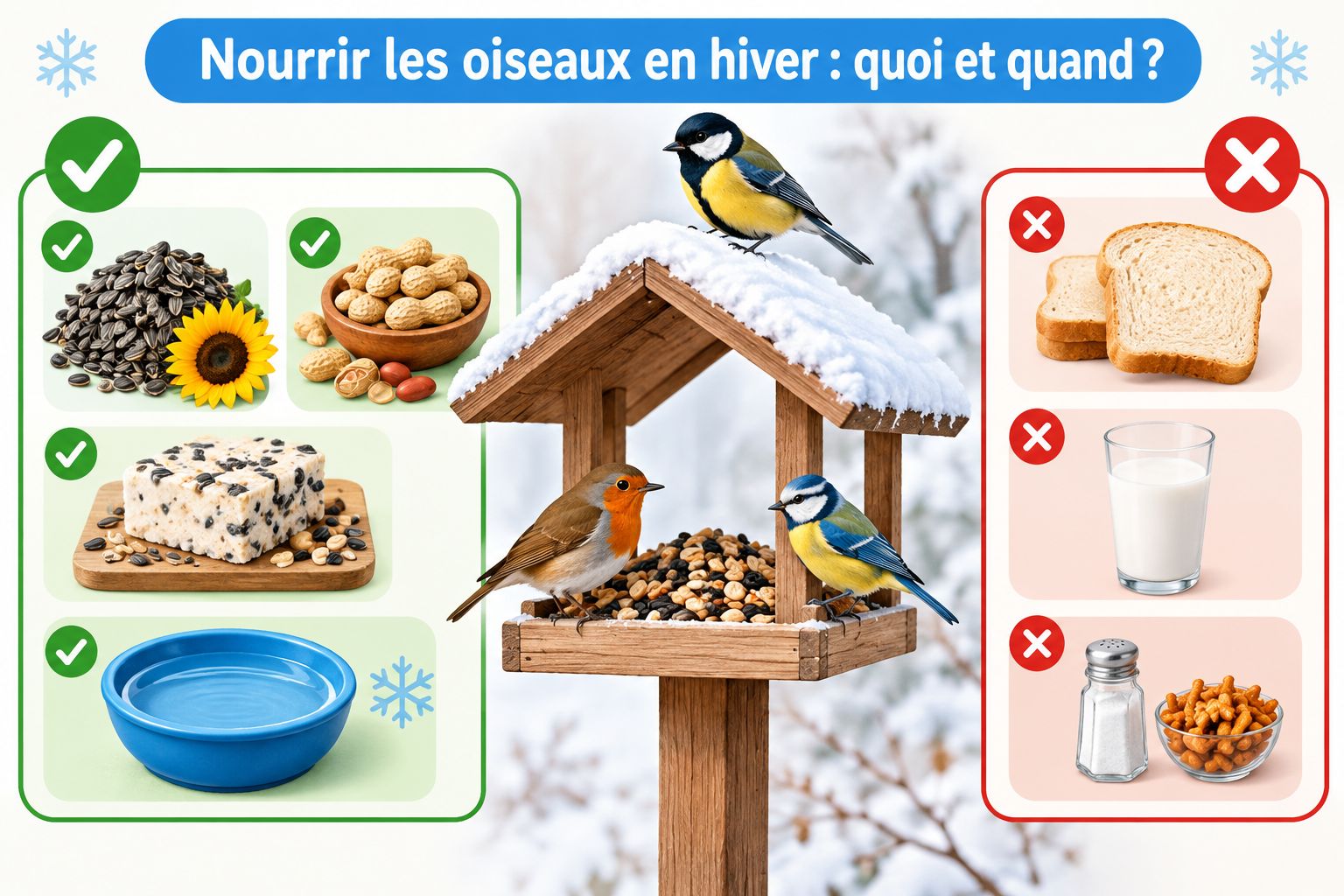 Nourrir les oiseaux en hiver : quoi et quand ?